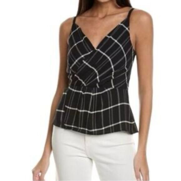 CAbi Black and White Check Crossover Cami. - Picture 1 of 7